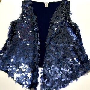 Sequins vest with oval shaped sequins